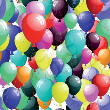 Beautiful seamless balloons pattern. Vector illustration. For easy making seamless pattern just drag all group into swatches bar, and use it for filling any contours.