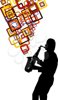 Jazz saxophonist theme. Vector illustration for design use.