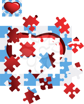 Vector illustration of puzzle mosaic background