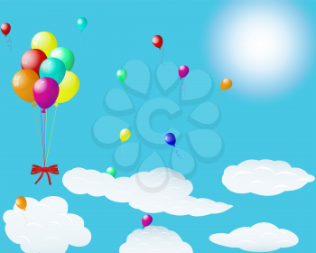 Beautiful balloons in the air. Vector illustration.