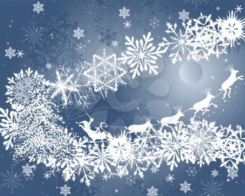 Beautiful Christmas (New Year) card. Vector illustration.