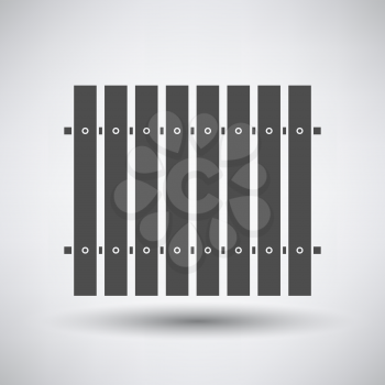 Construction fence  icon on gray background with round shadow. Vector illustration.