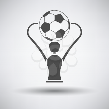 Soccer cup  icon on gray background with round shadow. Vector illustration.
