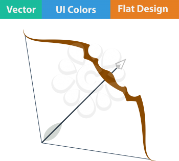 Flat design icon of bow and arrow  in ui colors. Vector illustration.