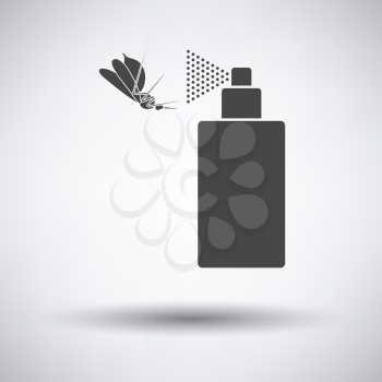 Mosquito spray icon on gray background with round shadow. Vector illustration.