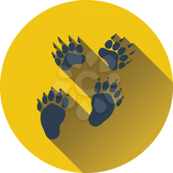 Icon of bear trails. Flat design. Vector illustration.