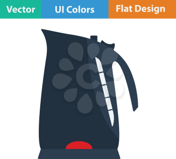 Kitchen electric kettle icon. Flat design. Vector illustration.
