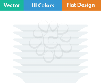 Plate stack icon. Flat design. Vector illustration.