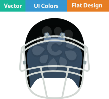American football helmet icon. Flat color design. Vector illustration.