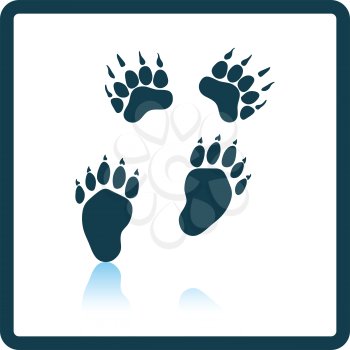 Bear trails  icon. Shadow reflection design. Vector illustration.