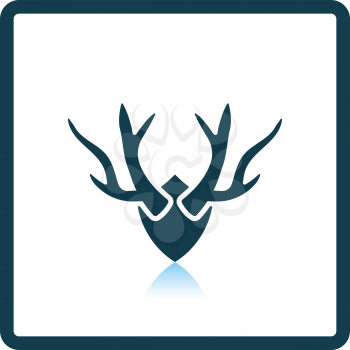 Deer's antlers  icon. Shadow reflection design. Vector illustration.