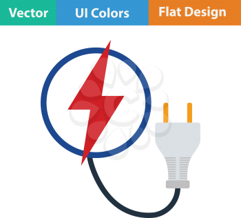 Electric plug icon. Flat design. Vector illustration.