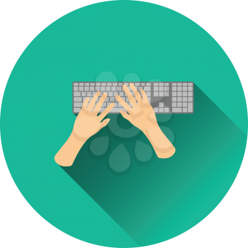 Typing icon. Flat color design. Vector illustration.