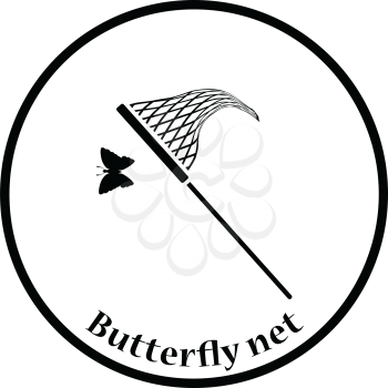 Butterfly net  icon. Thin circle design. Vector illustration.