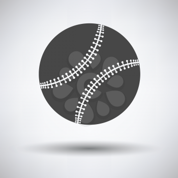 Baseball ball icon on gray background, round shadow. Vector illustration.