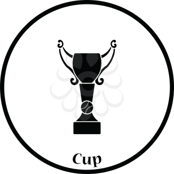 Baseball cup icon. Thin circle design. Vector illustration.