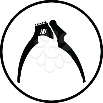 Garlic press icon. Thin circle design. Vector illustration.