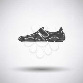 Moccasin icon on gray background with round shadow. Vector illustration.