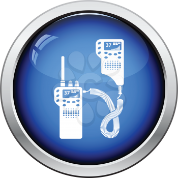 Police radio icon. Glossy button design. Vector illustration.