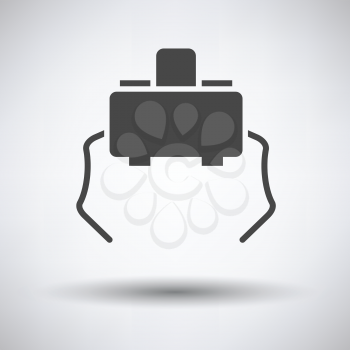 Micro button icon on gray background with round shadow. Vector illustration.