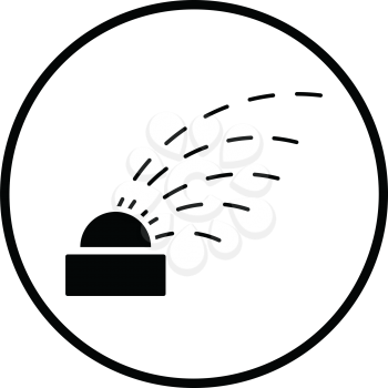 Automatic watering icon. Thin circle design. Vector illustration.
