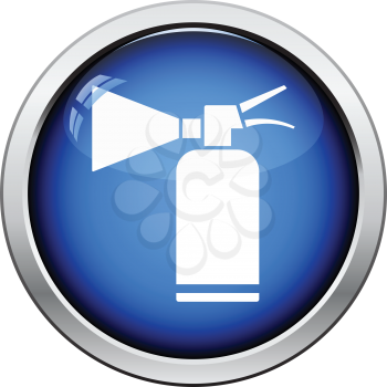 Extinguisher icon. Glossy button design. Vector illustration.