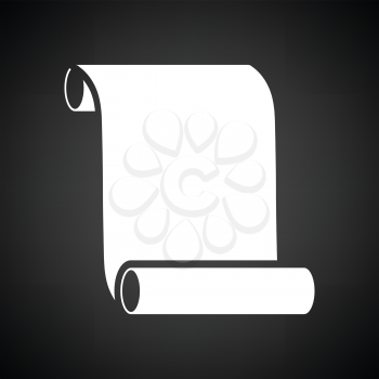 Canvas scroll icon. Black background with white. Vector illustration.