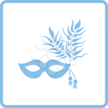 Party carnival mask icon. Blue frame design. Vector illustration.