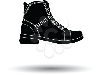 Woman boot icon. White background with shadow design. Vector illustration.