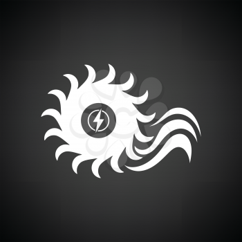 Water turbine icon. Black background with white. Vector illustration.