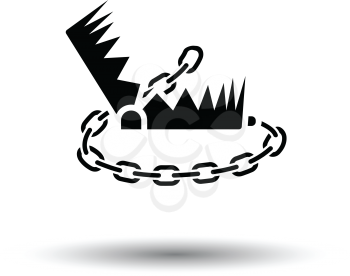 Bear hunting trap  icon. White background with shadow design. Vector illustration.