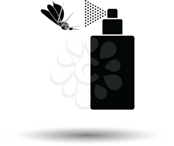 Mosquito spray icon. White background with shadow design. Vector illustration.