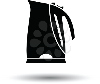 Kitchen electric kettle icon. White background with shadow design. Vector illustration.