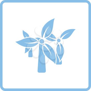 Wind mill leaves in blades icon. Blue frame design. Vector illustration.