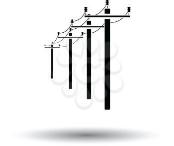 High voltage line icon. White background with shadow design. Vector illustration.