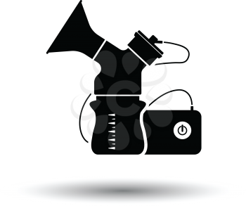 Electric breast pump icon. White background with shadow design. Vector illustration.
