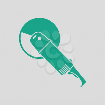 Grinder icon. Gray background with green. Vector illustration.