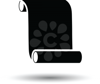 Canvas scroll icon. White background with shadow design. Vector illustration.