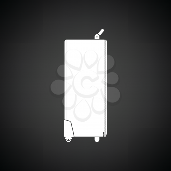Icon of studio photo light bag. Black background with white. Vector illustration.