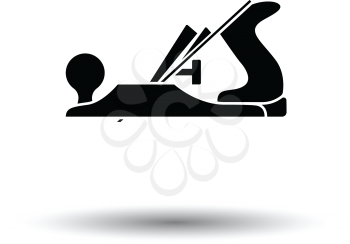 Jack-plane tool icon. White background with shadow design. Vector illustration.