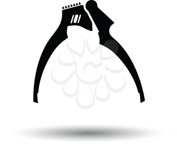 Garlic press icon. White background with shadow design. Vector illustration.