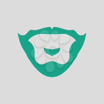 Goatee icon. Gray background with green. Vector illustration.