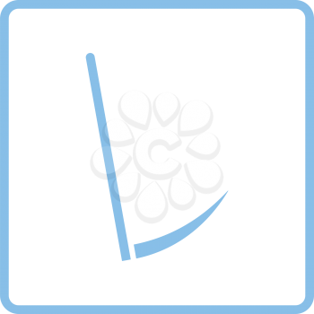 Scythe icon. Blue frame design. Vector illustration.