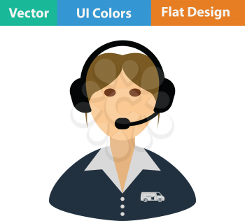 Logistic dispatcher consultant icon. Flat design. Vector illustration.
