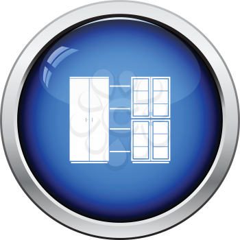 Office cabinet icon. Glossy button design. Vector illustration.