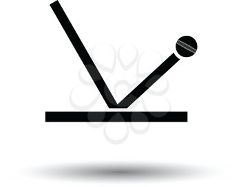 Cricket ball trajectory icon. White background with shadow design. Vector illustration.
