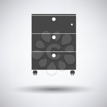 Office cabinet icon on gray background, round shadow. Vector illustration.