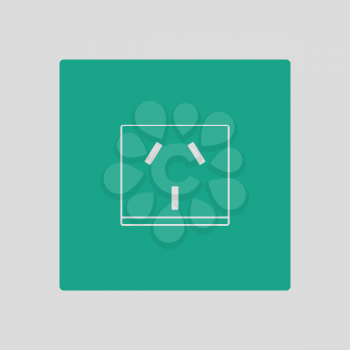 China electrical socket icon. Gray background with green. Vector illustration.
