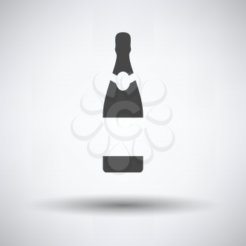 Party champagne and glass icon on gray background, round shadow. Vector illustration.