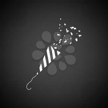 Party petard  icon. Black background with white. Vector illustration.